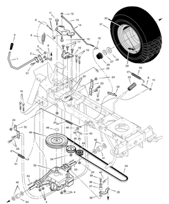 Motion Drive Diagram and Parts List for 461000X8A 2003 Briggs and Stratton Lawn Tractor